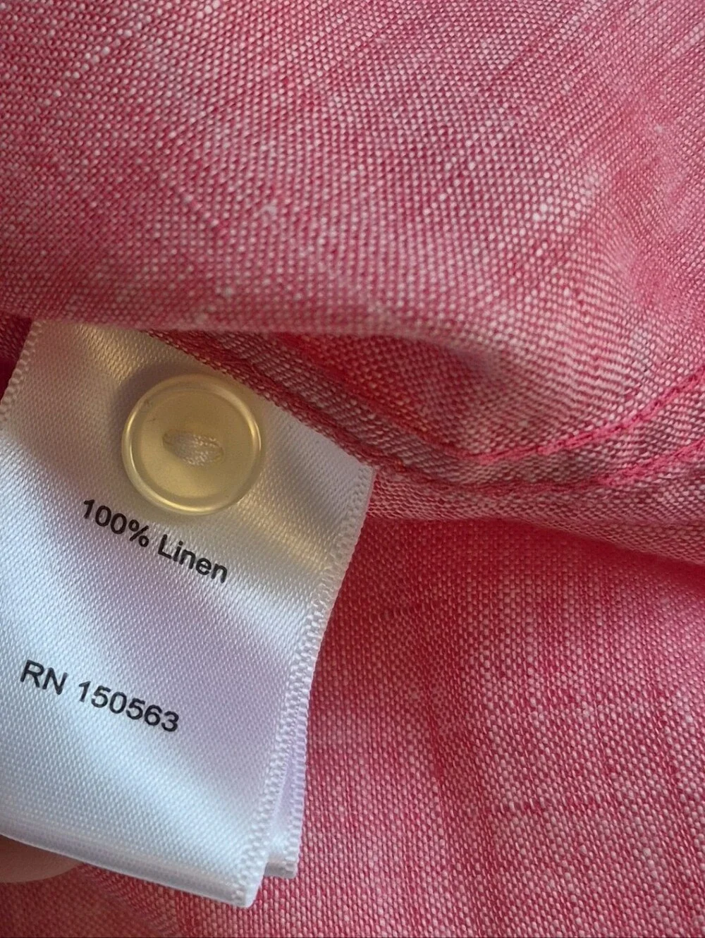 Hinson Wu 100% Linen Button Up Shirt Coral Pink Luxe Linen Women's Sz 10 - Picture 11 of 12
